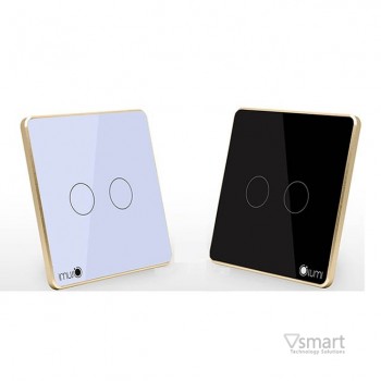 Công tắc cảm ứng kính phẳng Lumi 02 nút